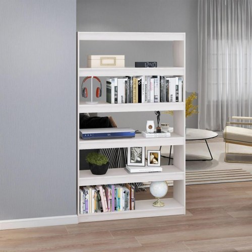 Bogreol/rumdeler 100x30x167,5 cm massivt fyrretræ hvid
