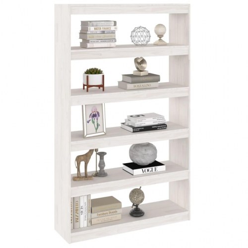Bogreol/rumdeler 100x30x167,5 cm massivt fyrretræ hvid