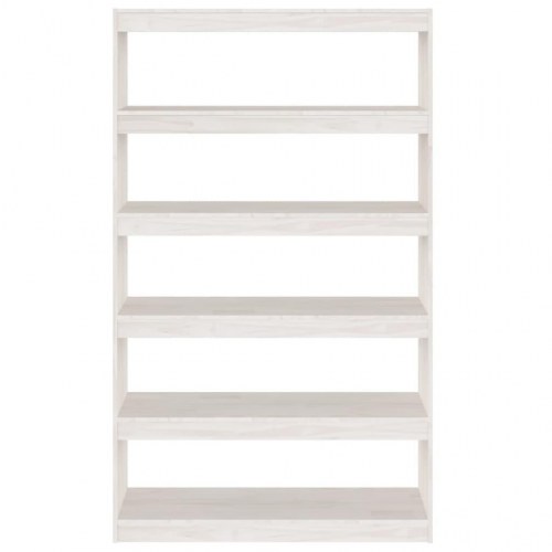 Bogreol/rumdeler 100x30x167,5 cm massivt fyrretræ hvid