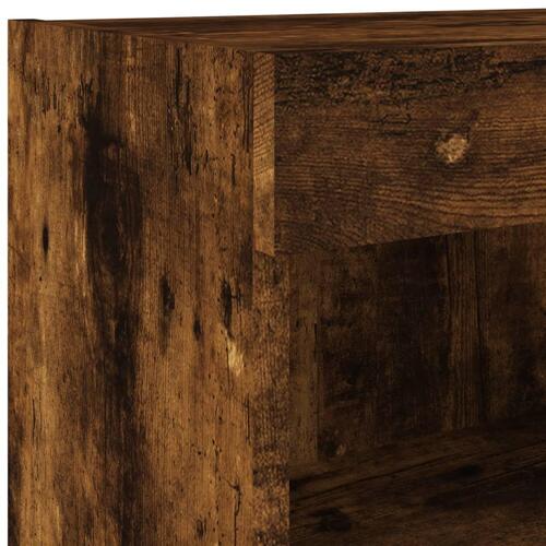 Væghængte tv-borde 2 stk. med LED-lys 60x30x40 cm røget eg