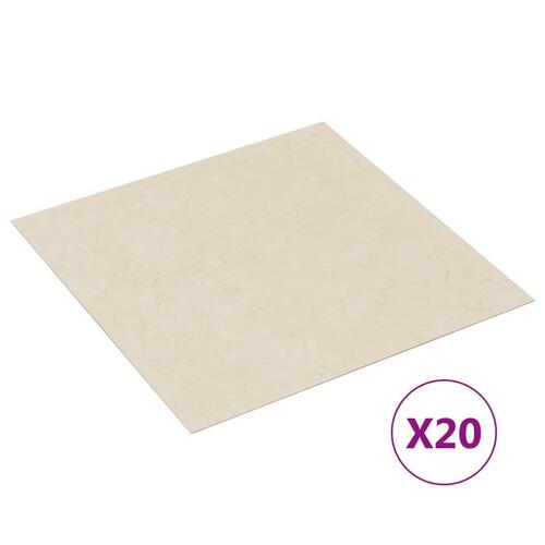 Selvklæbende gulvbrædder 20 stk. 1,86 m² PVC beige