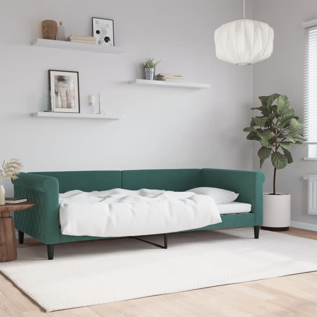 Daybed 90x200 cm velour mørkegrøn