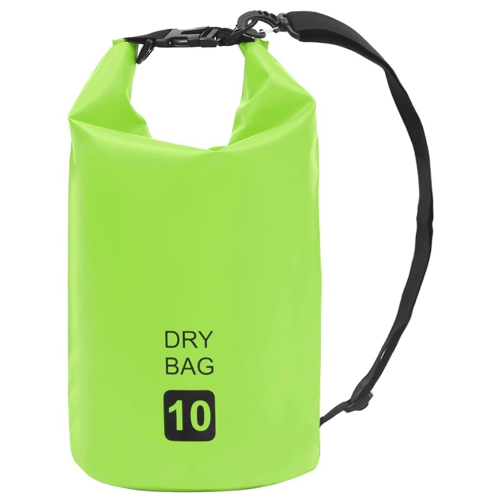 Vandtæt tørpose 10 l PVC grøn