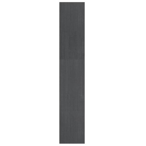 Bogreol/rumdeler 100x30x167,5 cm massivt fyrretræ grå