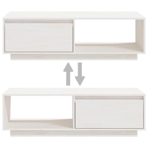 Sofabord 110x50x33,5 cm massivt fyrretræ hvid