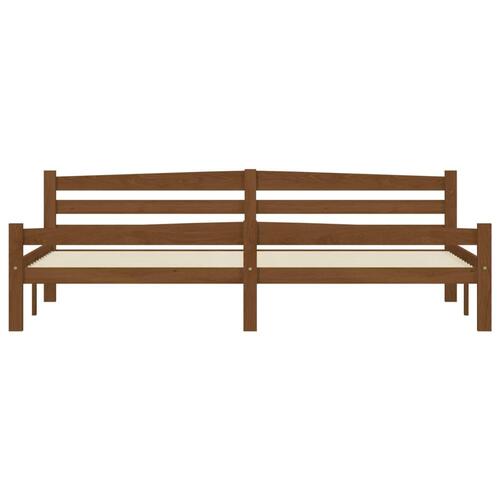 Sengestel 200x200 cm massivt fyrretræ gyldenbrun
