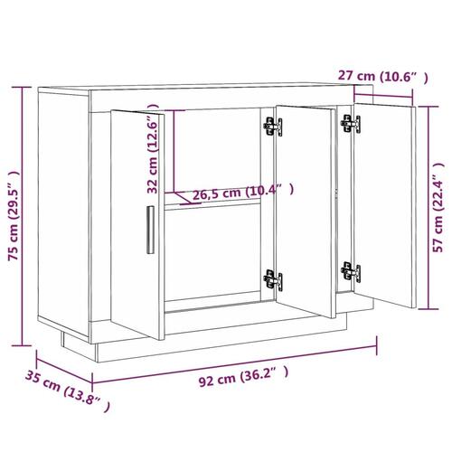 Skænk 92x35x75 cm konstrueret træ betongrå