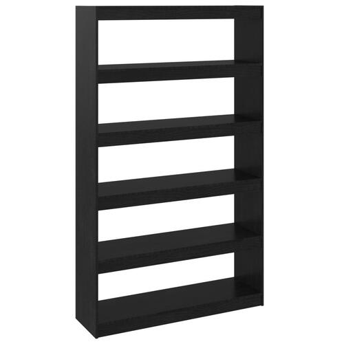 Bogreol/rumdeler 100x30x167,5 cm massivt fyrretræ sort