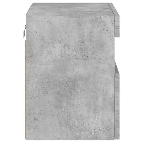 Væghængt tv-bord med LED-lys 40x30x40 cm betongrå