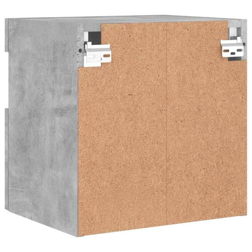 Væghængt tv-bord med LED-lys 40x30x40 cm betongrå