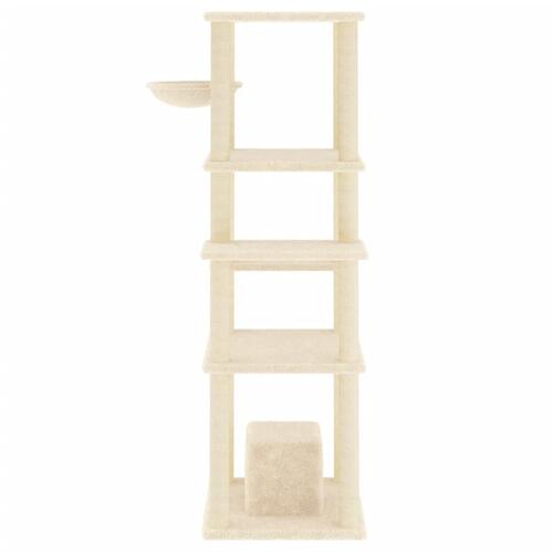 Kradsetræ med sisalkradsestolper 154 cm cremefarvet