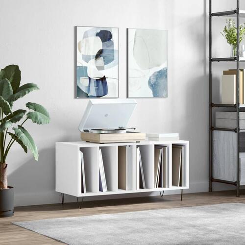 Vinylskab 100x38x48 cm konstrueret træ hvid højglans