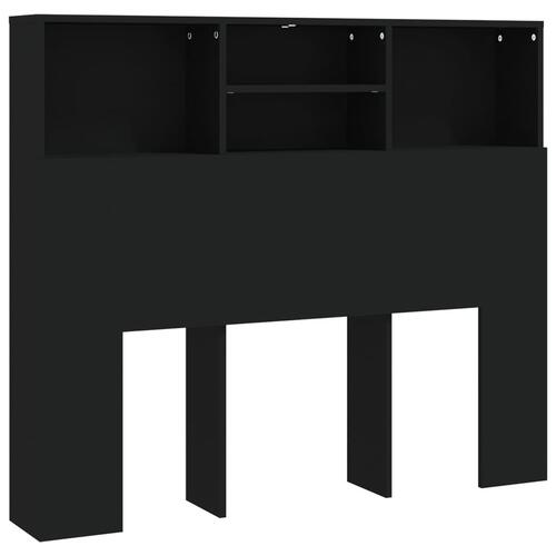 Sengegavl med opbevaring 120x19x103,5 cm sort