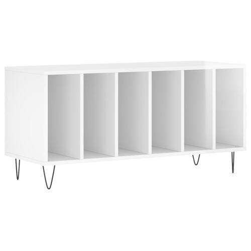 Vinylskab 100x38x48 cm konstrueret træ hvid højglans