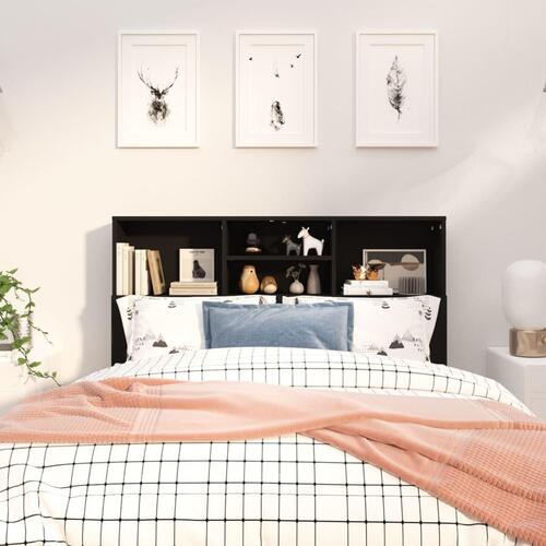 Sengegavl med opbevaring 120x19x103,5 cm sort