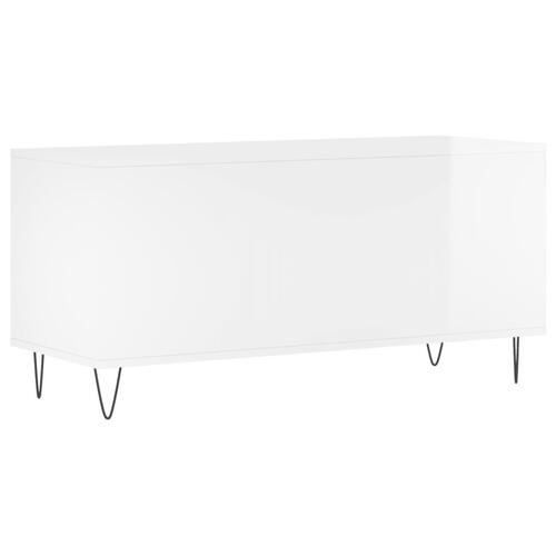 Vinylskab 100x38x48 cm konstrueret træ hvid højglans