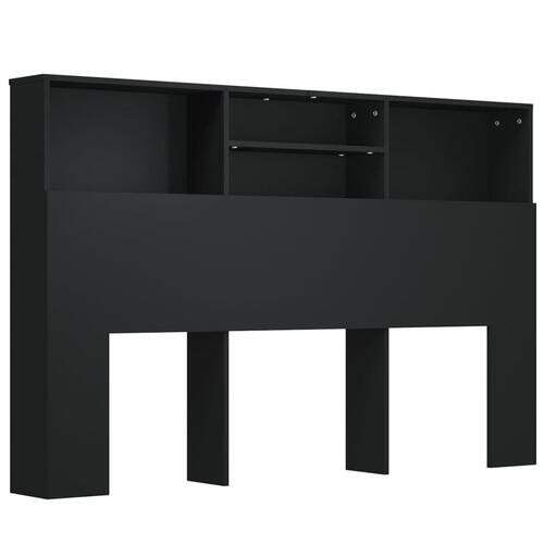 Sengegavl med opbevaring 160x19x103,5 cm sort