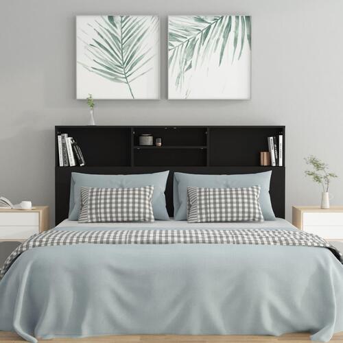 Sengegavl med opbevaring 160x19x103,5 cm sort