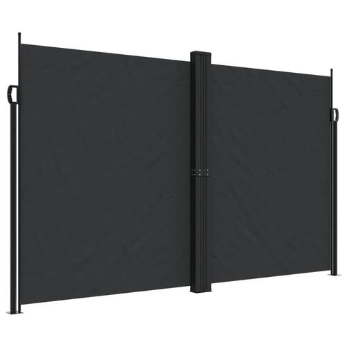 Sammenrullelig sidemarkise 200x1000 cm sort