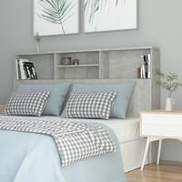 Sengegavl med opbevaring 160x19x103,5 cm betongrå