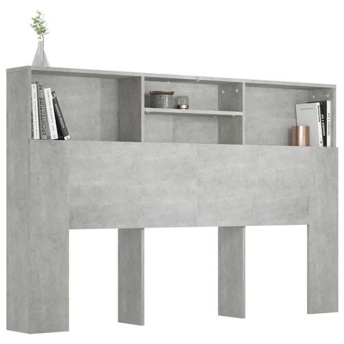 Sengegavl med opbevaring 160x19x103,5 cm betongrå