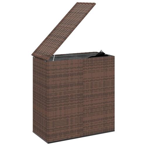 Hyndeboks 100x49x103,5 cm polyrattan brun