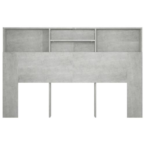 Sengegavl med opbevaring 160x19x103,5 cm betongrå