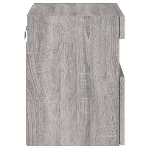 Væghængte tv-borde 2 stk. med LED-lys 40x30x40 cm grå sonoma-eg