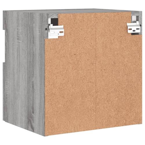 Væghængte tv-borde 2 stk. med LED-lys 40x30x40 cm grå sonoma-eg
