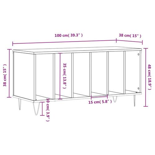 Vinylskab 100x38x48 cm konstrueret træ sonoma-eg