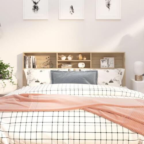Sengegavl med opbevaring 180x19x103,5 cm sonoma-eg