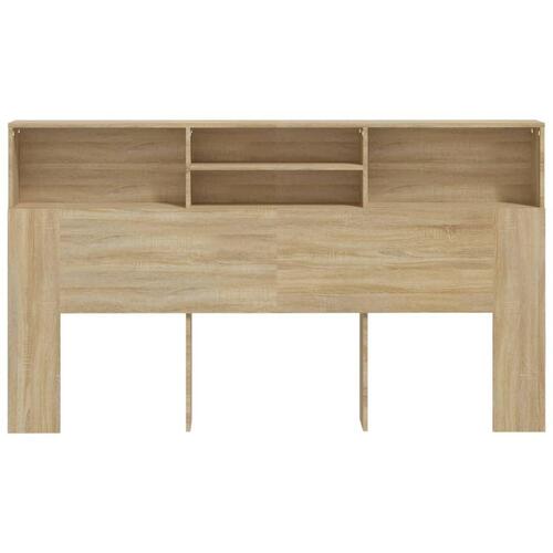 Sengegavl med opbevaring 180x19x103,5 cm sonoma-eg