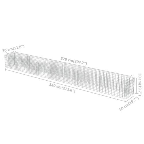 Gabion-højbed 540x50x50 cm galvaniseret stål