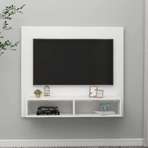 Tv-bord 102x23,5x90 cm konstrueret træ hvid