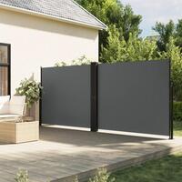 Sidemarkise 160x1000 cm sammenrullelig antracitgrå
