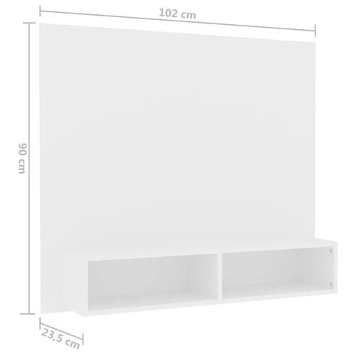 Tv-bord 102x23,5x90 cm konstrueret træ hvid