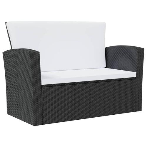 Loungesæt til haven 8 dele med hynder polyrattan sort