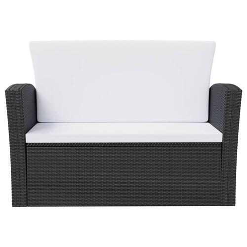 Loungesæt til haven 8 dele med hynder polyrattan sort