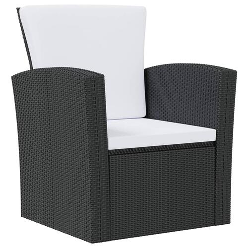 Loungesæt til haven 8 dele med hynder polyrattan sort