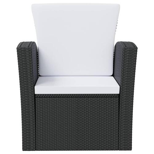 Loungesæt til haven 8 dele med hynder polyrattan sort