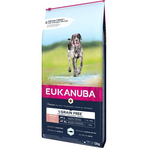 Foder Eukanuba Grain Free Senior large/giant breed Ældre Fisk 20-40 Kg 12 kg