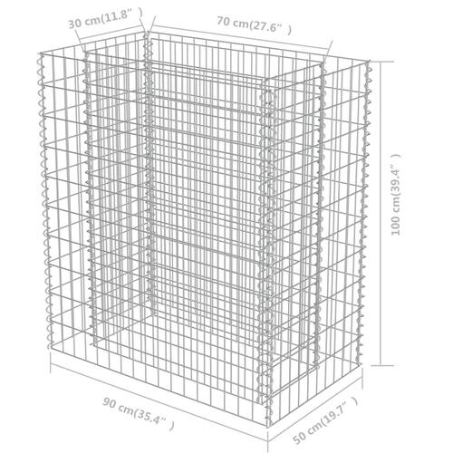 Gabion-højbed 90x50x100 cm galvaniseret stål