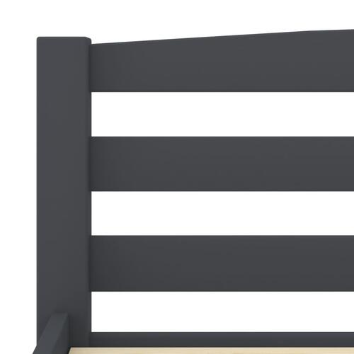 Sengestel 90x200 cm massivt fyrretræ mørkegrå