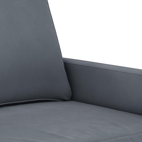 3 personers sofa med hynder velour mørkegrå