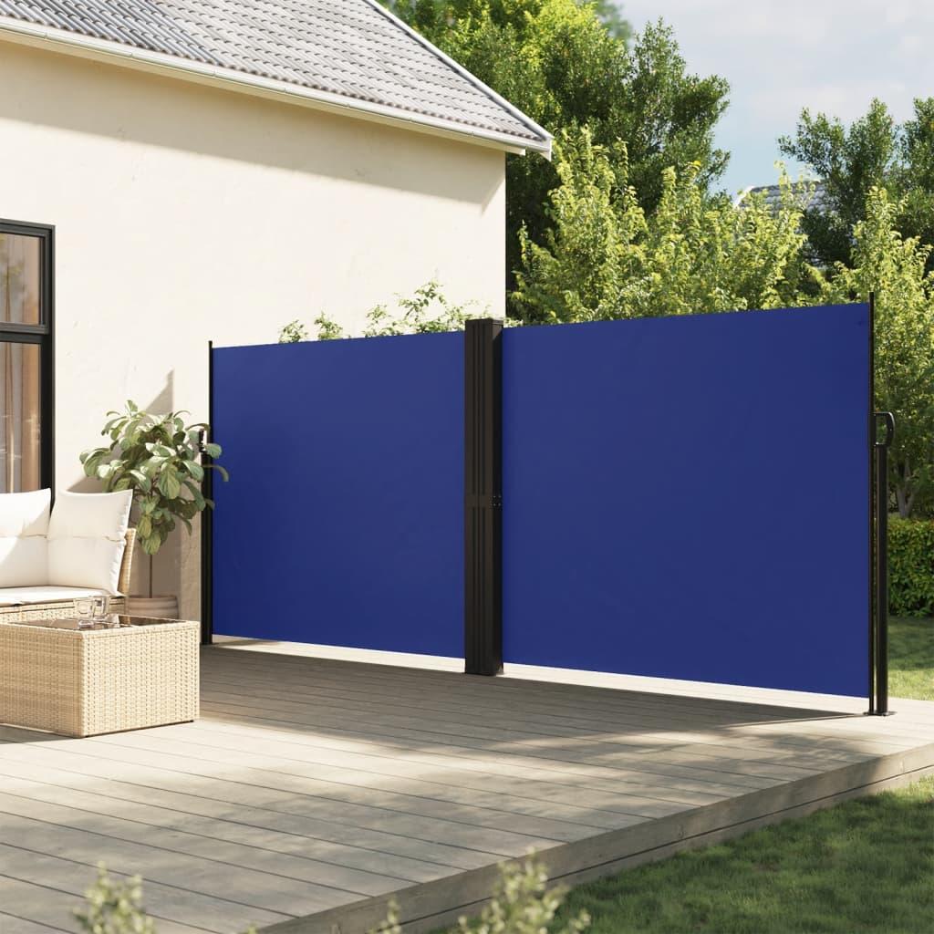 Sammenrullelig sidemarkise 180x1000 cm blå