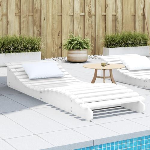 Liggestol 205x70x31,5 cm massivt fyrretræ hvid
