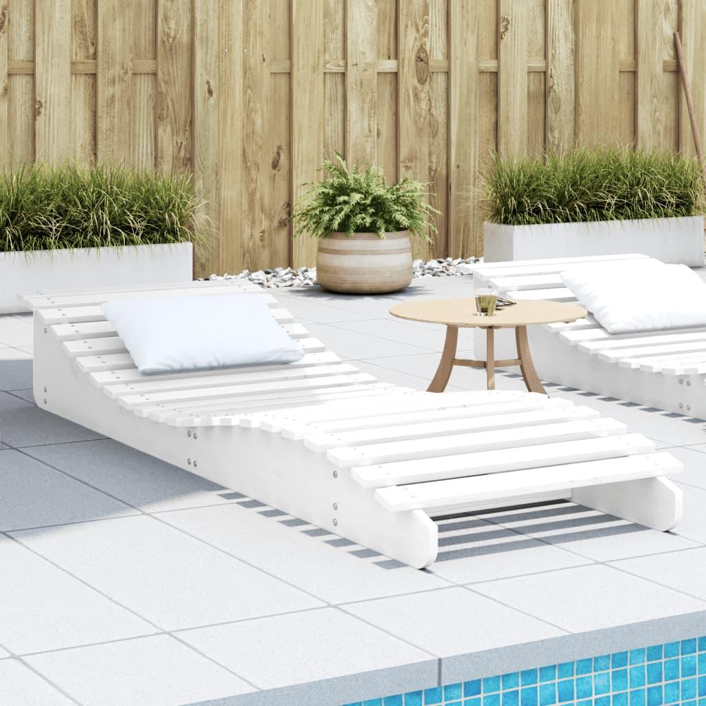 Liggestol 205x70x31,5 cm massivt fyrretræ hvid