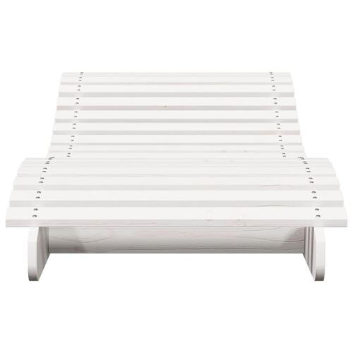 Liggestol 205x70x31,5 cm massivt fyrretræ hvid