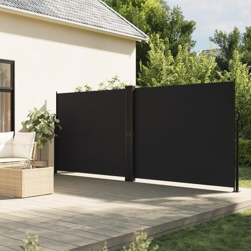 Sammenrullelig sidemarkise 180x1000 cm sort