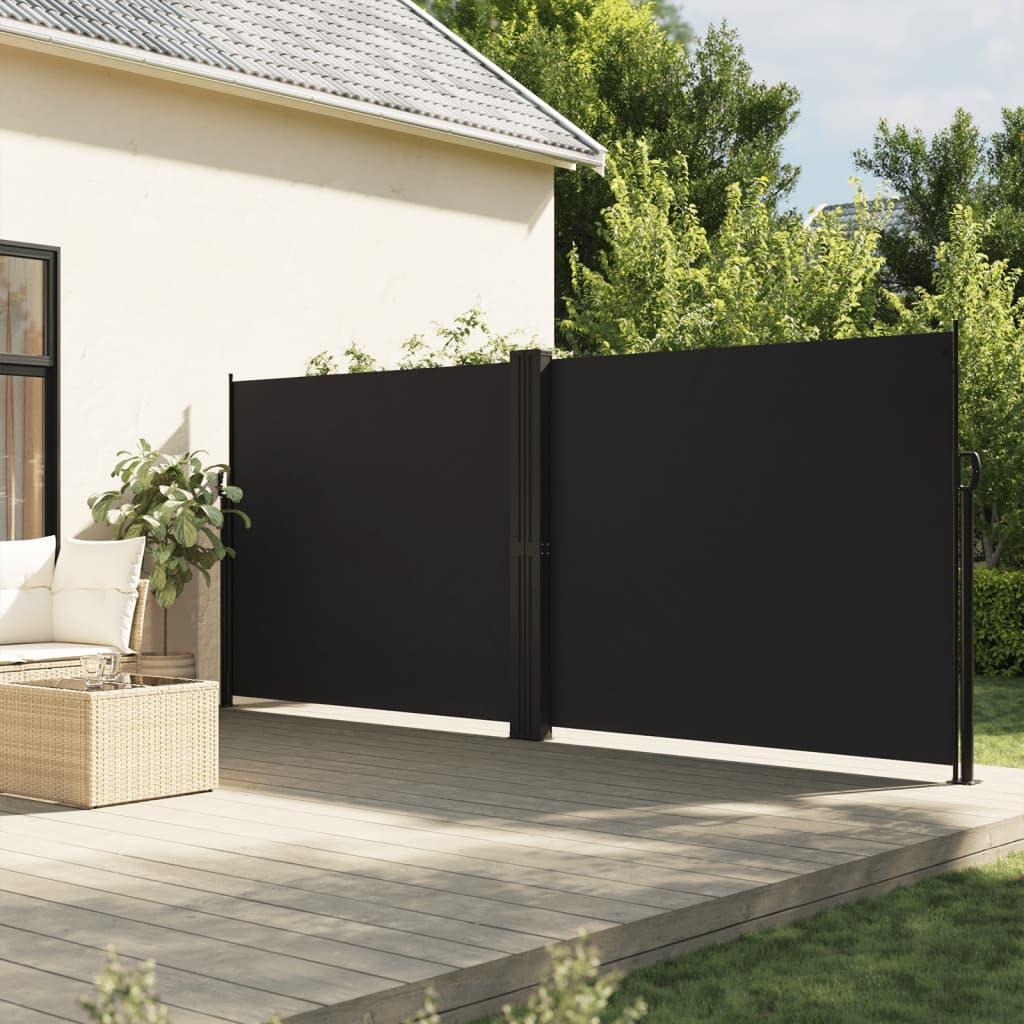 Sammenrullelig sidemarkise 180x1000 cm sort
